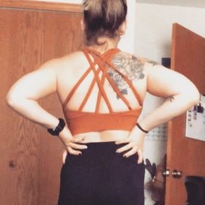 Burnt orange sports bra